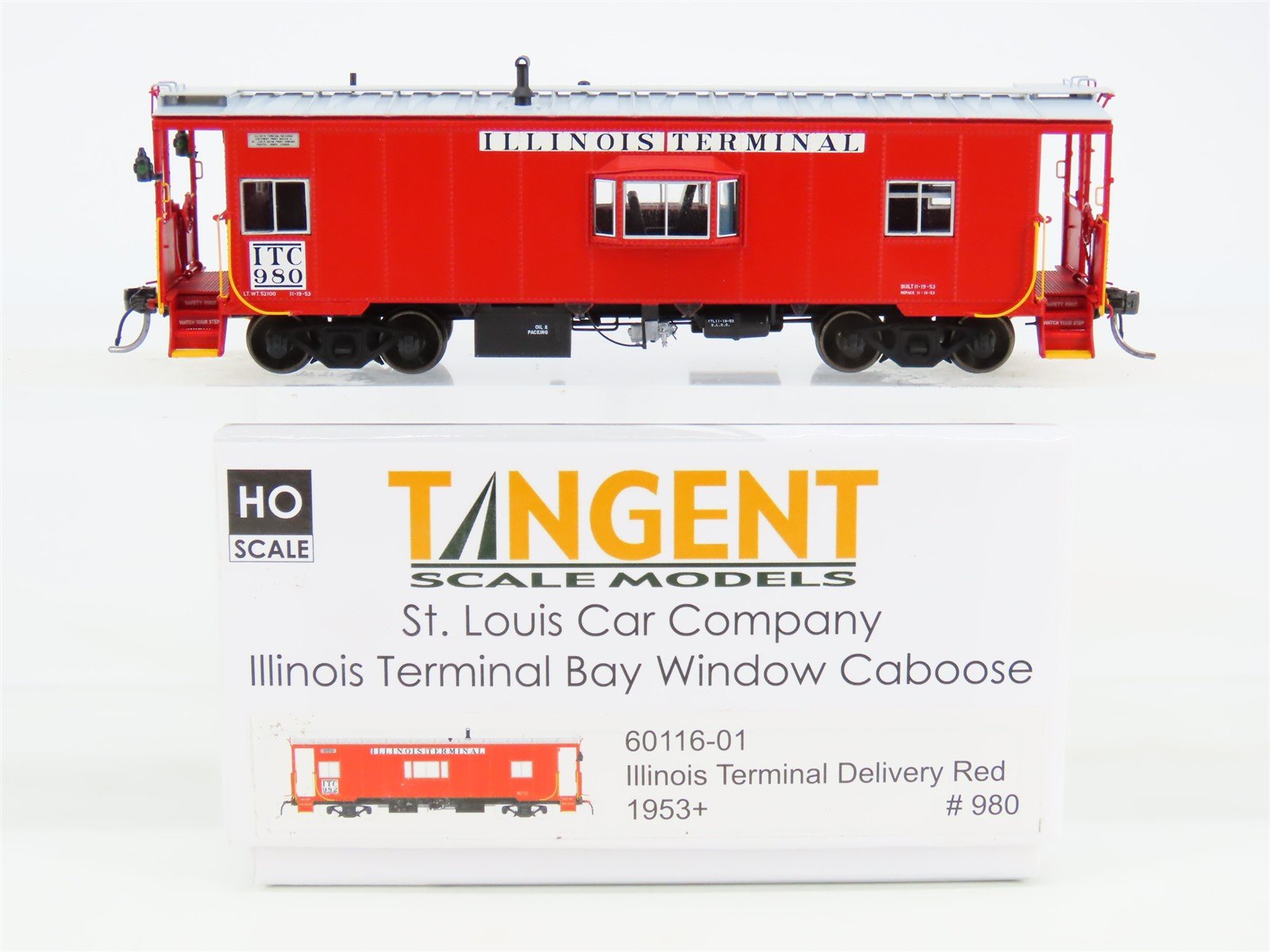 HO Scale Tangent 60116-01 ITC Illinois Terminal Bay Window Caboose #980