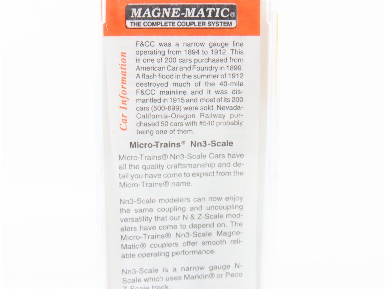 Nn3 Scale Micro-Trains MTL 15104 F&CC 