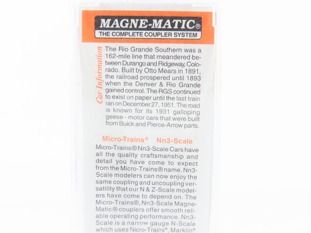 Nn3 Scale Micro-Trains MTL 15113 RGS Rio Grande Southern 30&#39; Wood Box Car #8512