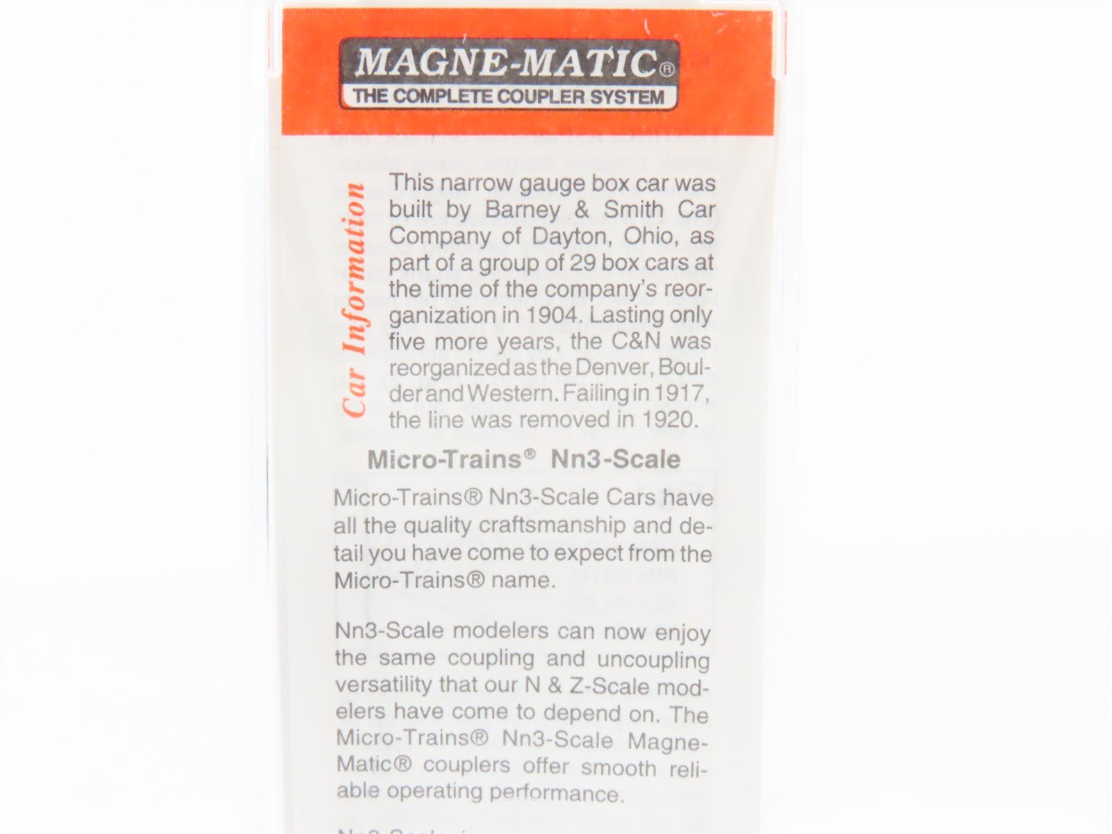 Nn3 Scale Micro-Trains MTL 15108 CNRY Colorado & North Western 30' Box Car #1026