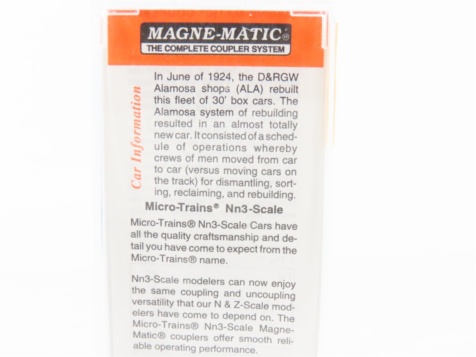 Nn3 Scale Micro-Trains MTL 15112 D&RGW Rio Grande 30' Wood Box Car #3270