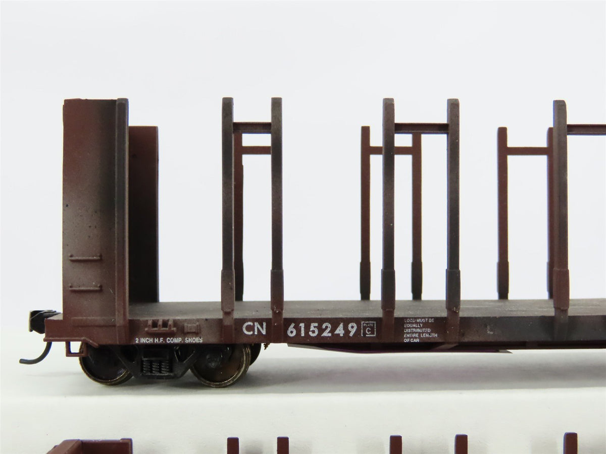 HO Walthers Goldline 932-23157 CN Pulpwood Flat Car 2 Pack Custom Weathered
