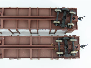 HO Walthers Goldline 932-23157 CN Pulpwood Flat Car 2 Pack Custom Weathered