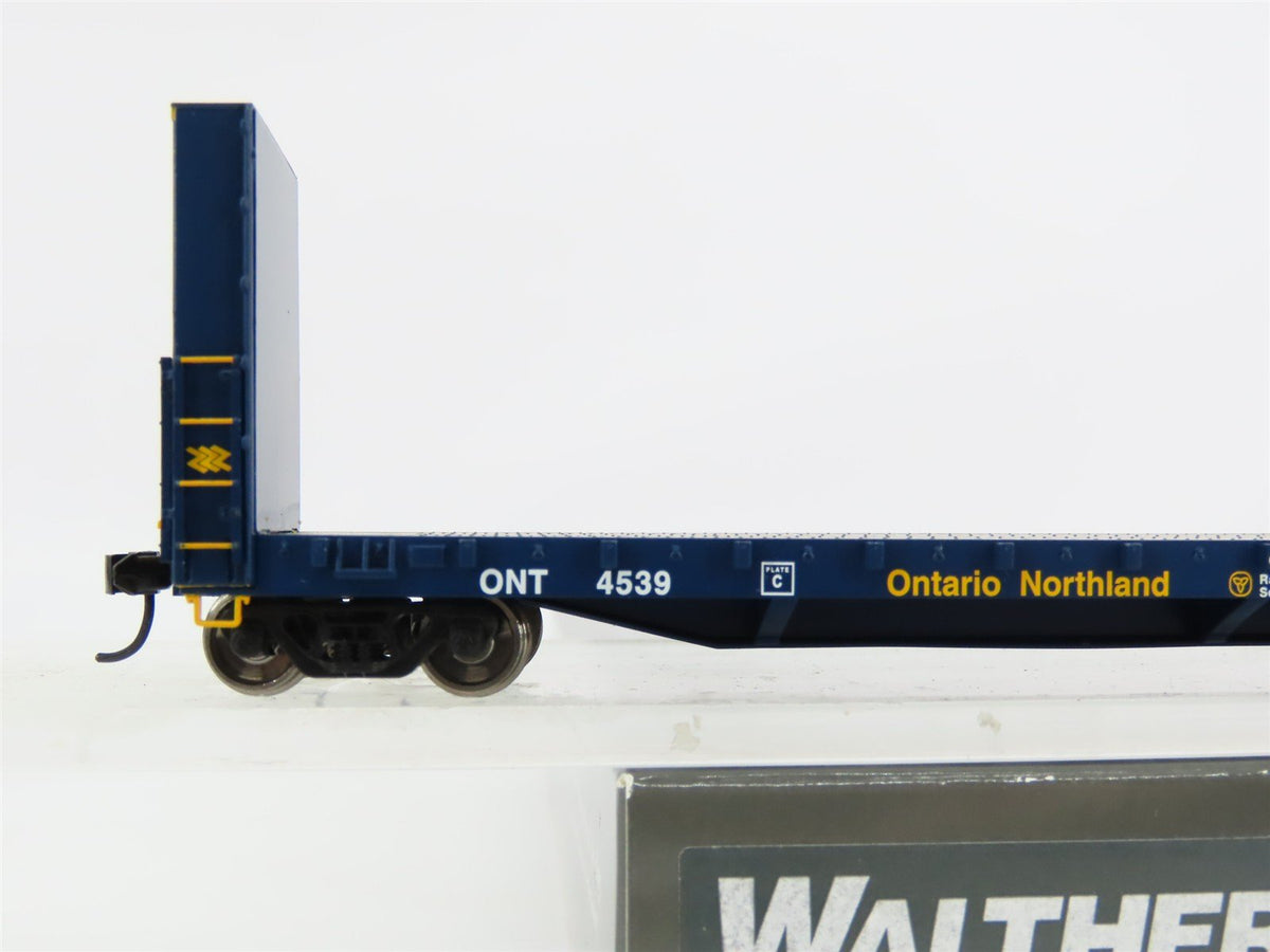 HO Scale Walthers Proto 920-104312 ONT Ontario Northland Bulkhead Flatcar #4539