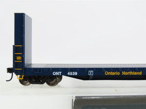 HO Scale Walthers Proto 920-104312 ONT Ontario Northland Bulkhead Flatcar #4539