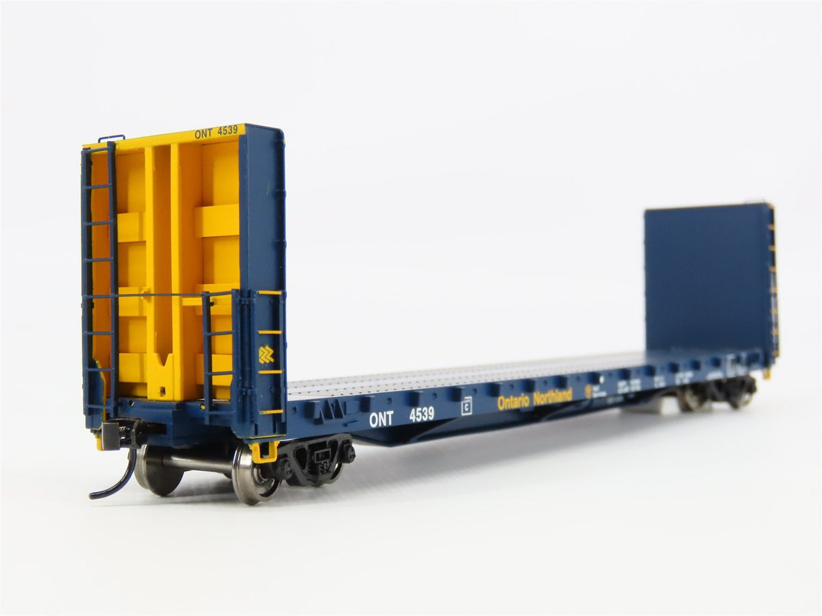 HO Scale Walthers Proto 920-104312 ONT Ontario Northland Bulkhead Flatcar #4539