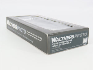 HO Scale Walthers Proto 920-104312 ONT Ontario Northland Bulkhead Flatcar #4539