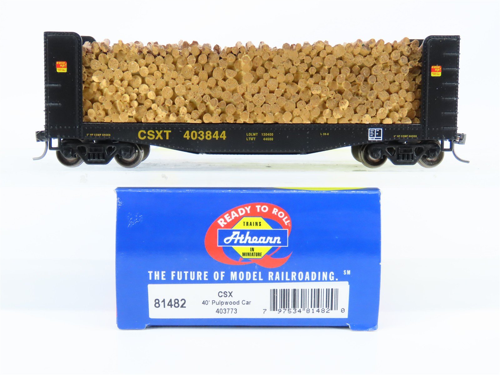 HO Scale Athearn 81482 CSX CSXT 40' Pulpwood Flat Car #403844 With Load