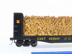 HO Scale Athearn 81482 CSX CSXT 40' Pulpwood Flat Car #403844 With Load