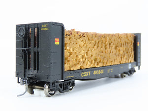 HO Scale Athearn 81482 CSX CSXT 40' Pulpwood Flat Car #403844 With Load