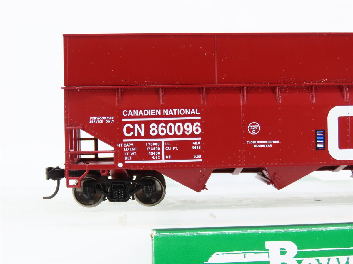 HO Scale Bowser 41959 CN Canadien National 70T Offset Woodchip Gondola #860096