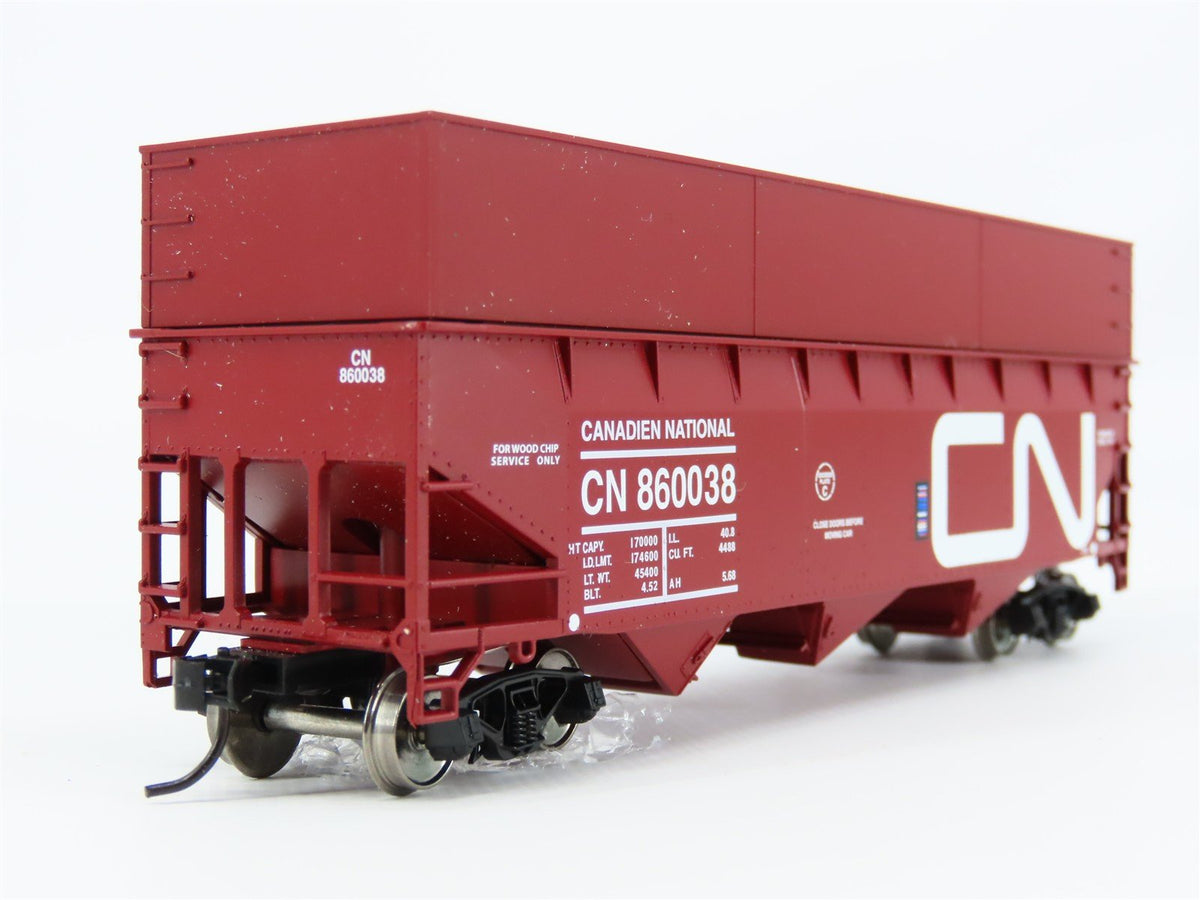 HO Scale Bowser 41958 CN Canadien National 70T Offset Wood Chip Gondola #860038