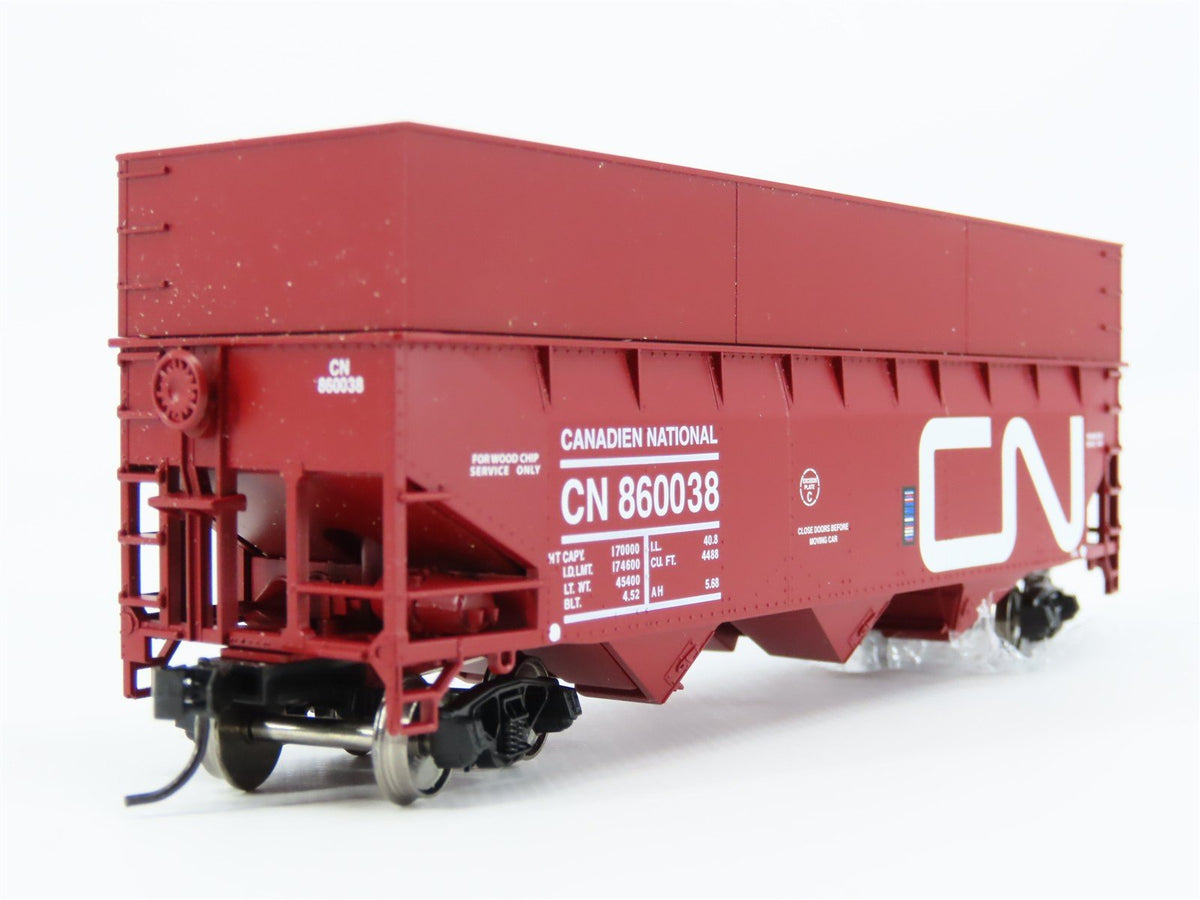 HO Scale Bowser 41958 CN Canadien National 70T Offset Wood Chip Gondola #860038