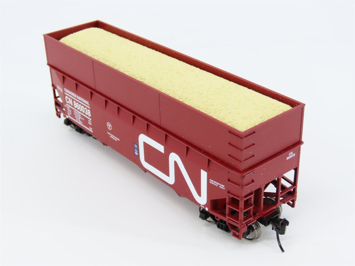 HO Scale Bowser 41958 CN Canadien National 70T Offset Wood Chip Gondola #860038