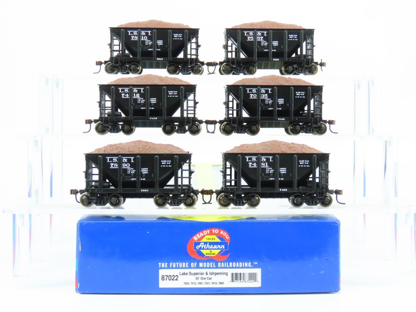 HO Scale Athearn 87022 LS&I Lake Superior & Ishpeming 24' Ore Car Set of 6