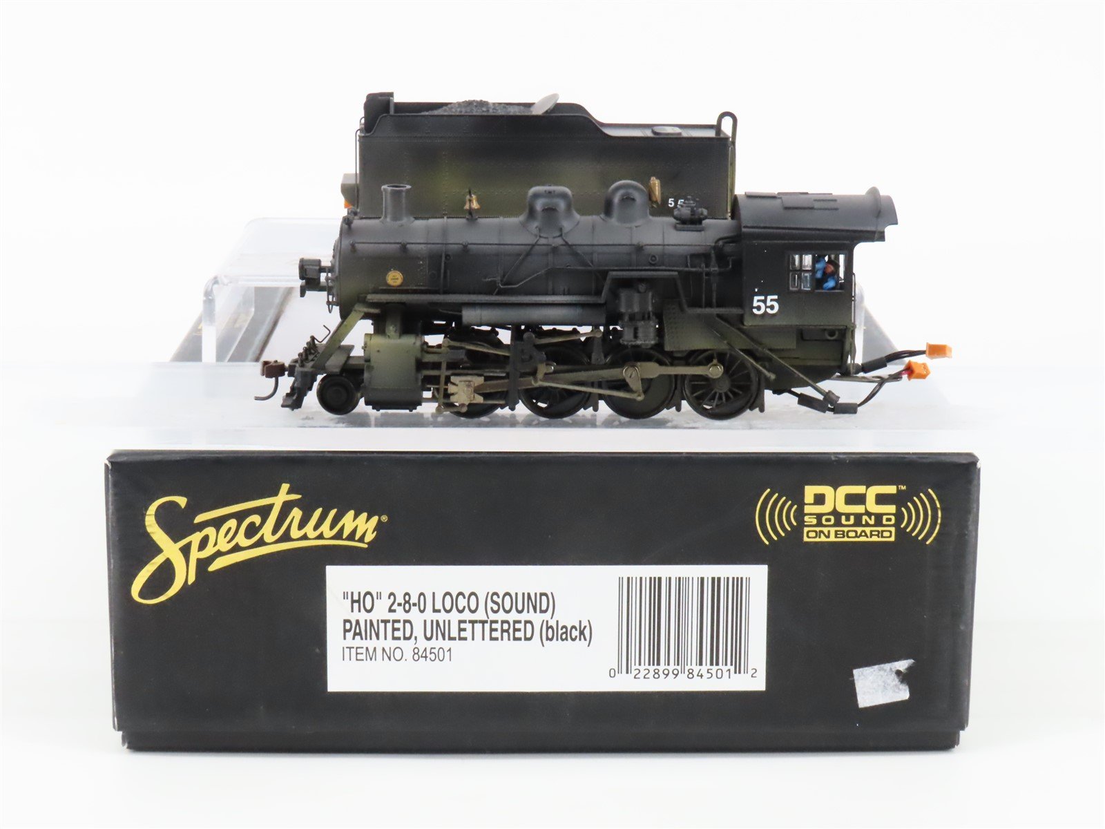 HO Bachmann Spectrum 84501 Unlettered 2-8-0 Steam #55 - Weathered w/ DCC & Sound