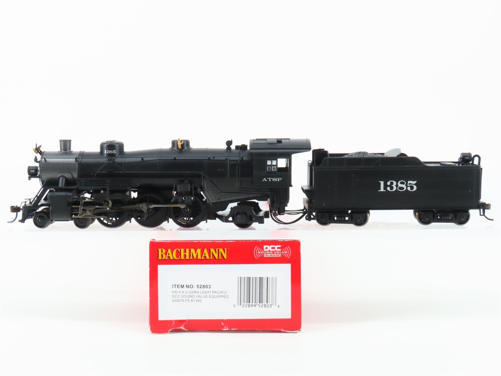 HO Bachmann 52803 ATSF Santa Fe 4-6-2 Light Pacific Steam #1385 w/ DCC & Sound