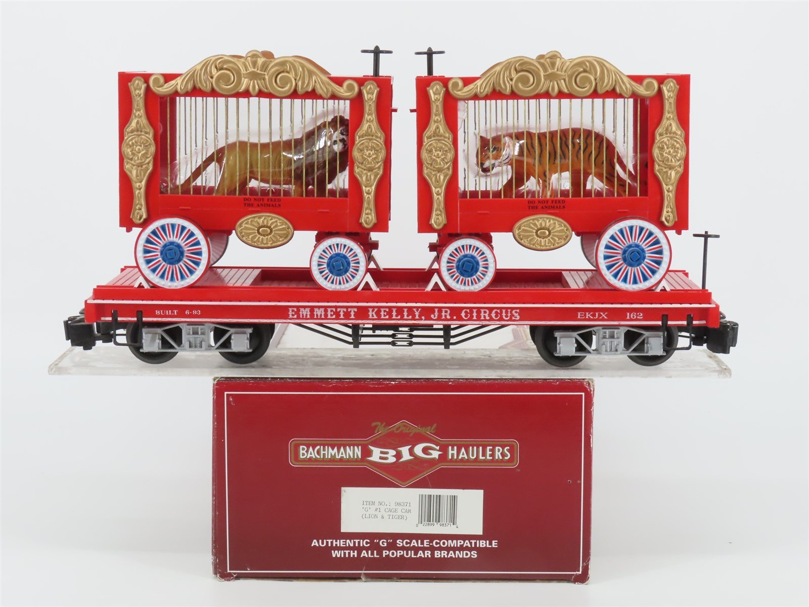 G Bachmann Big Haulers 98371 EKJX Emmett Kelly Jr. Circus Flat Car #162 w/ Cages