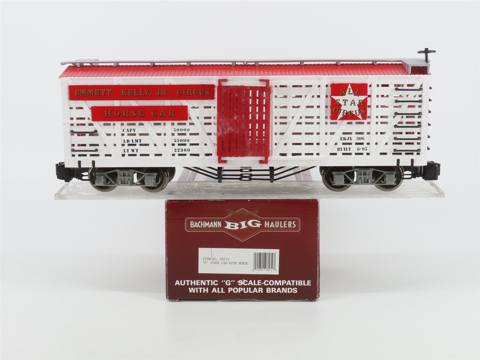 G Bachmann Big Haulers 98172 EKJX Emmet Kelly Jr. Circus Horse Stock Car #306