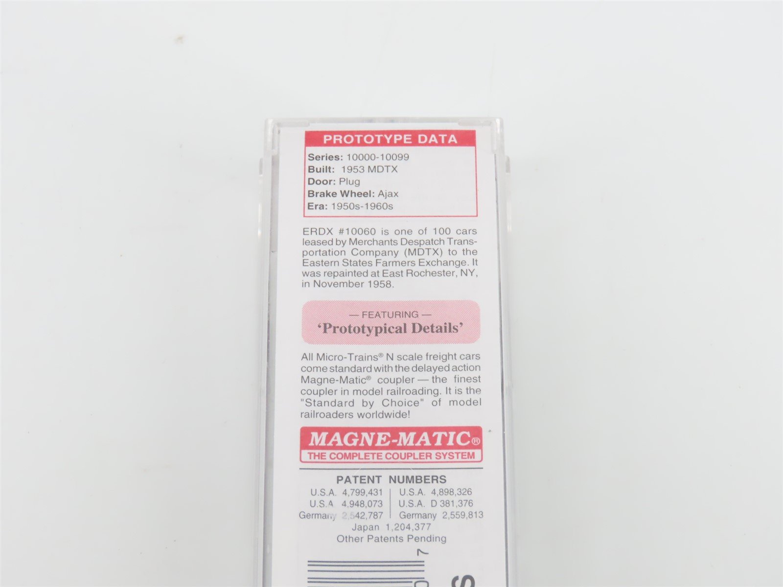 N Micro-Trains MTL 21420 ERDX Eastern States Farmers Exchange 40' Box Car #10060