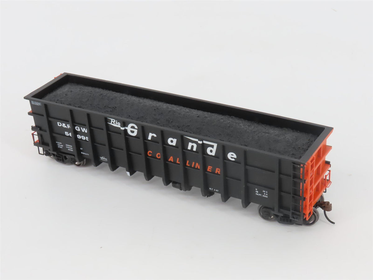 HO Athearn ATH97598 D&amp;RGW &quot;Coal Liner&quot; 50&#39; High-Side Gondola #56995 w/Load