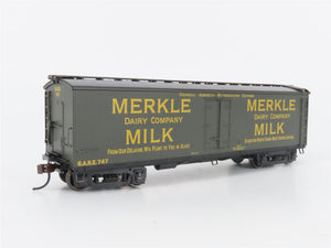 HO Scale Roundhouse 84630 GARE Merkle Dairy Co. Milk 40' Wood Reefer #747