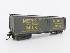 HO Scale Roundhouse 84630 GARE Merkle Dairy Co. Milk 40' Wood Reefer #747