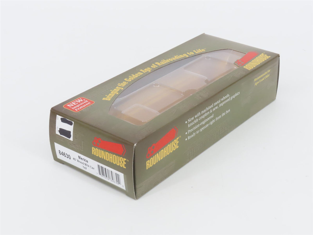 HO Scale Roundhouse 84630 GARE Merkle Dairy Co. Milk 40&#39; Wood Reefer #747
