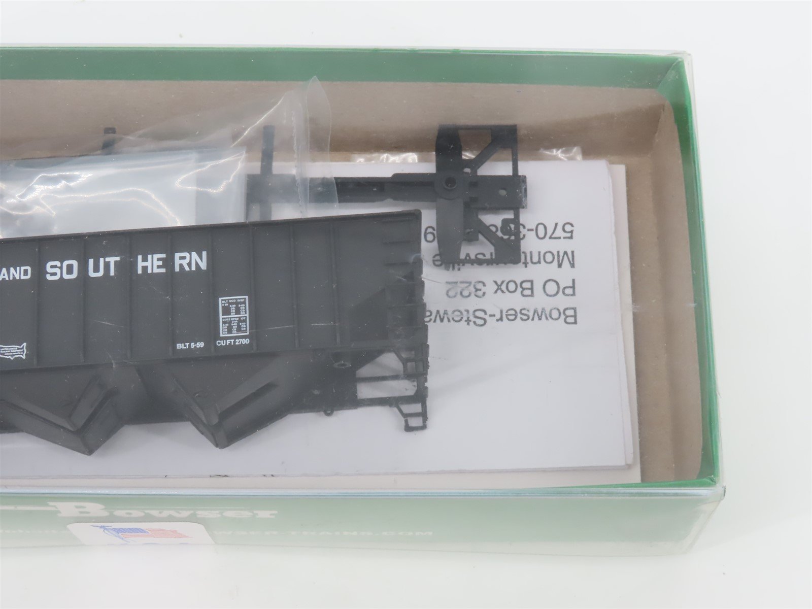 HO Bowser/East Coast Kit ECRR-81 D&S Durham & Southern 3-Bay Hopper #6005