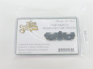 On30 Scale San Juan Car Co. 218-30 D&RGW 2-Axle Passenger Trucks w/Metal Wheels