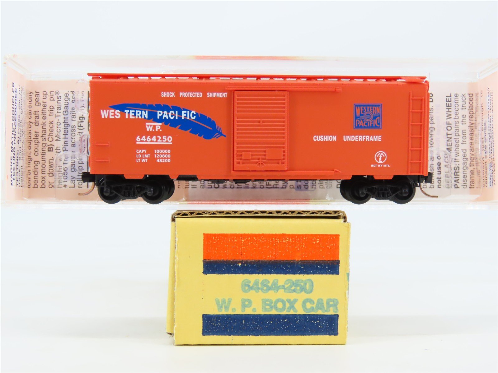 N Micro-Trains MTL 6464-250 Lowell Smith WP Western Pacific "Feather" Box Car