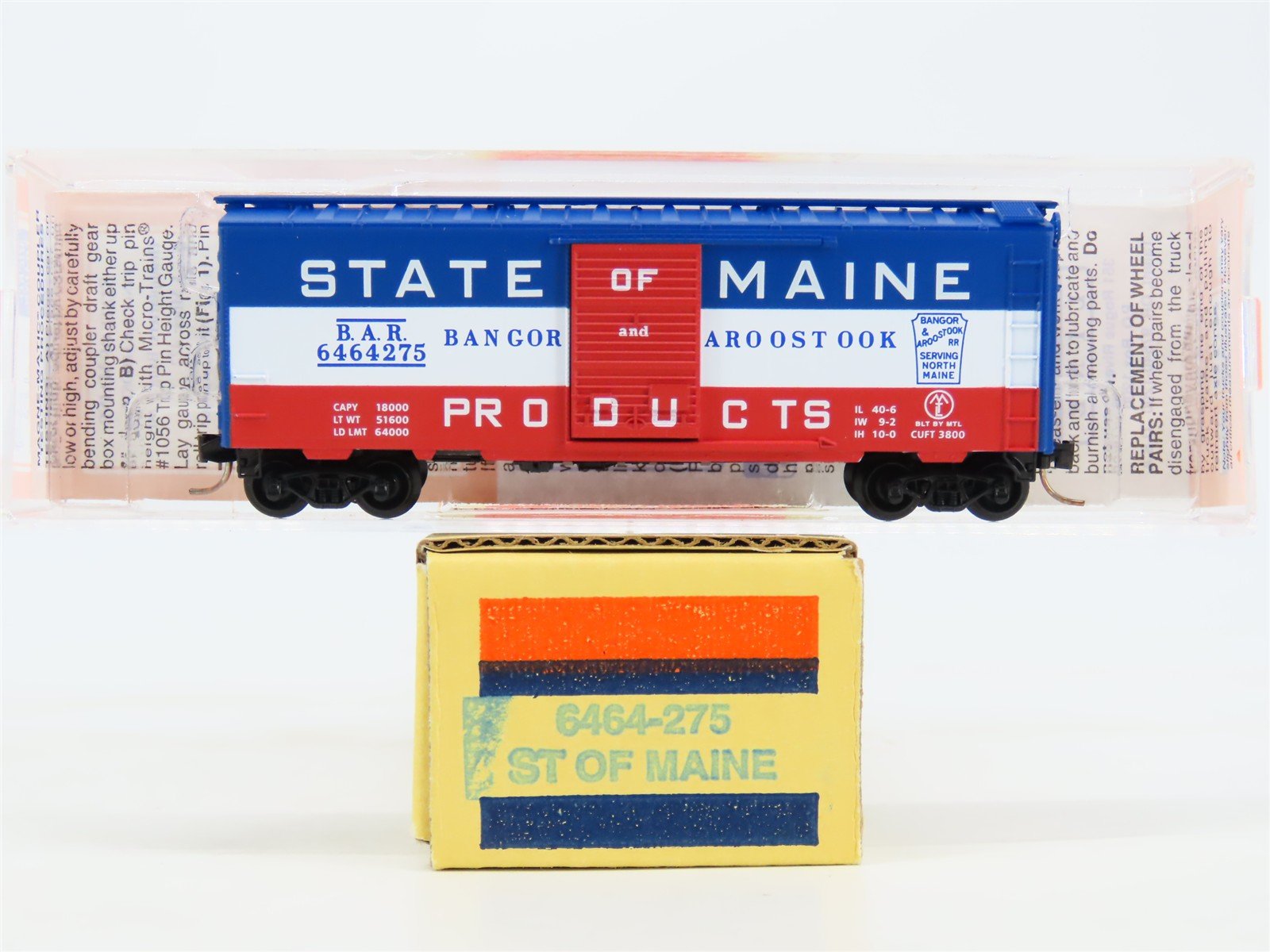 N Micro-Trains MTL 6464-275 Lowell Smith BAR State of Maine Box Car 6464275