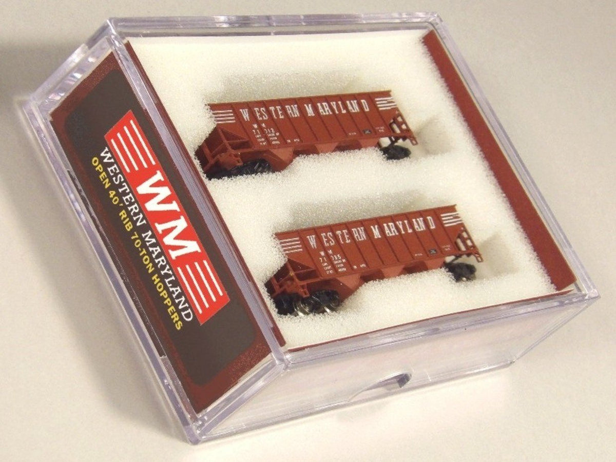Z FULL THROTTLE FT5011 WM Western Maryland 40&#39; 3-Bay Hoppers w/ Load - Set #1