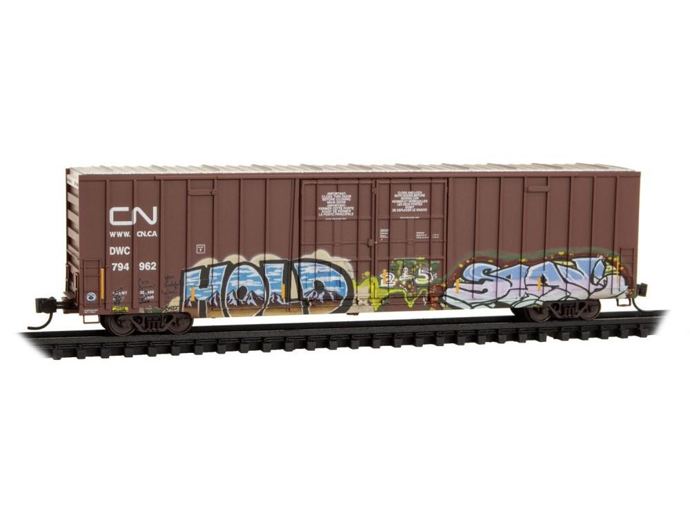 N Micro-Trains MTL 12344160 CN / DWC 60' Hi-Cube Box Car #794962 w/ Graffiti