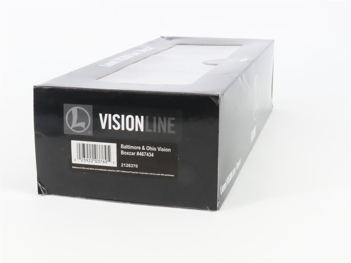 O Gauge 3-Rail Lionel VISION Line 2126370 B&amp;O Time Saver Box Car #467434 w/Sound