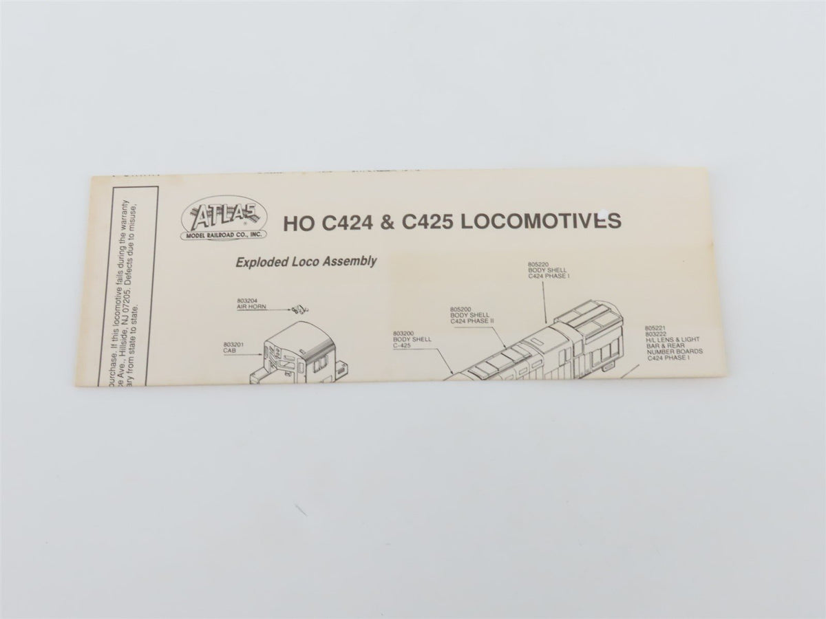 HO Scale Atlas/KATO 8055 Undecorated ALCO C-424 Ph. 1 Diesel Locomotive