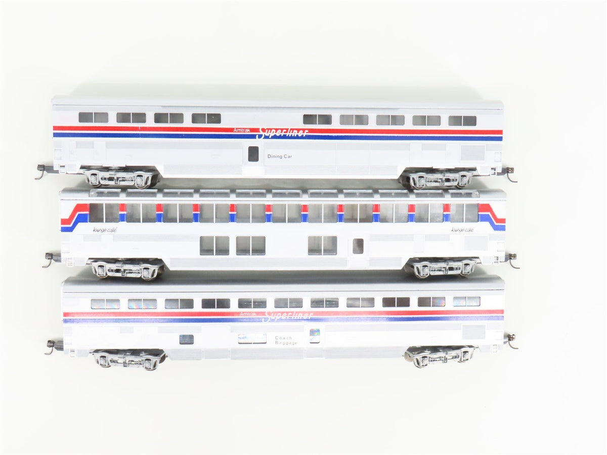 HO Scale AMTK Amtrak Superliner 3-Car Passenger Set