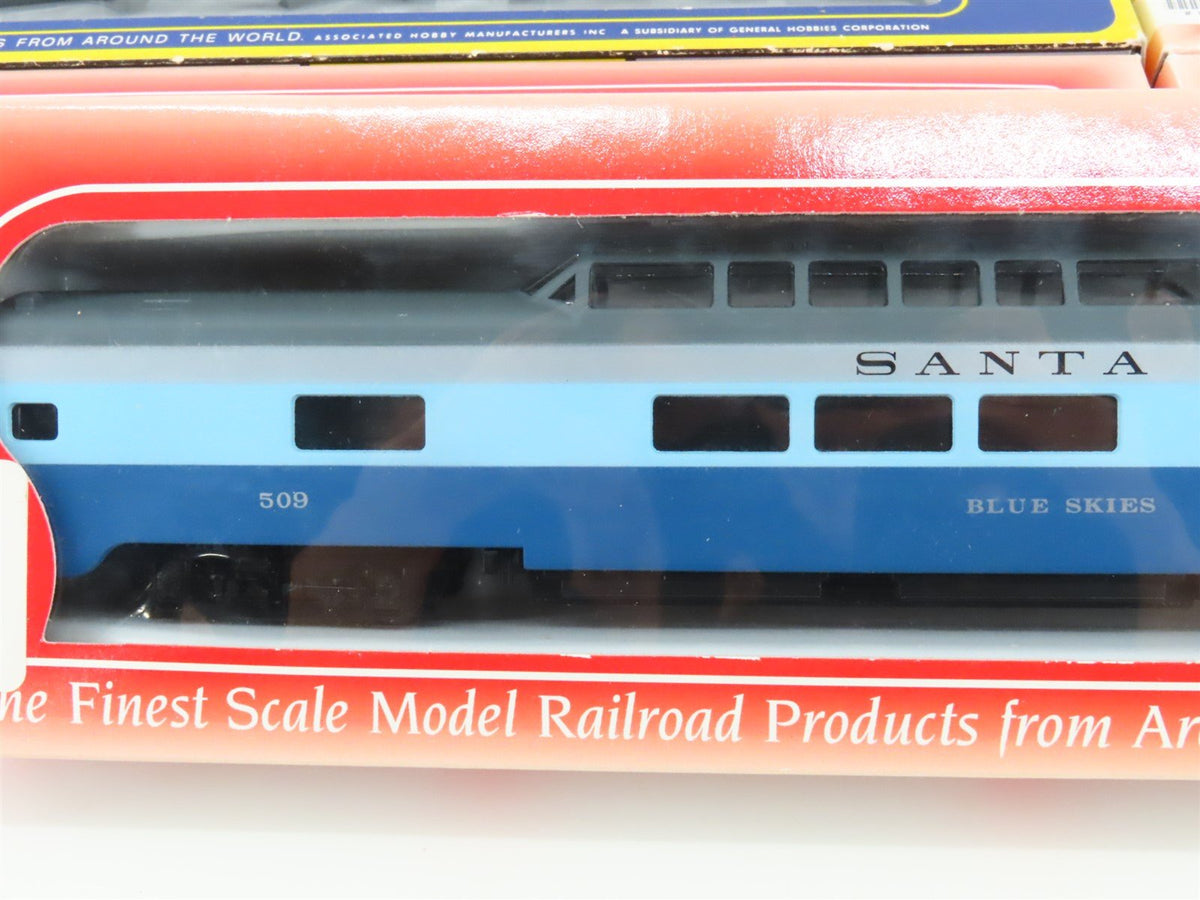 LOT of 9 HO IHC Premier Series / AHM ATSF Santa Fe &quot;Blue Goose&quot; Passenger Cars