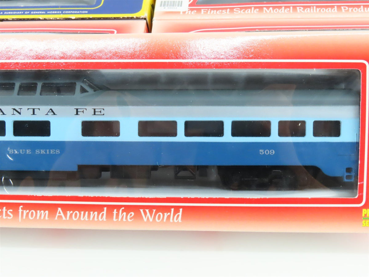 LOT of 9 HO IHC Premier Series / AHM ATSF Santa Fe &quot;Blue Goose&quot; Passenger Cars