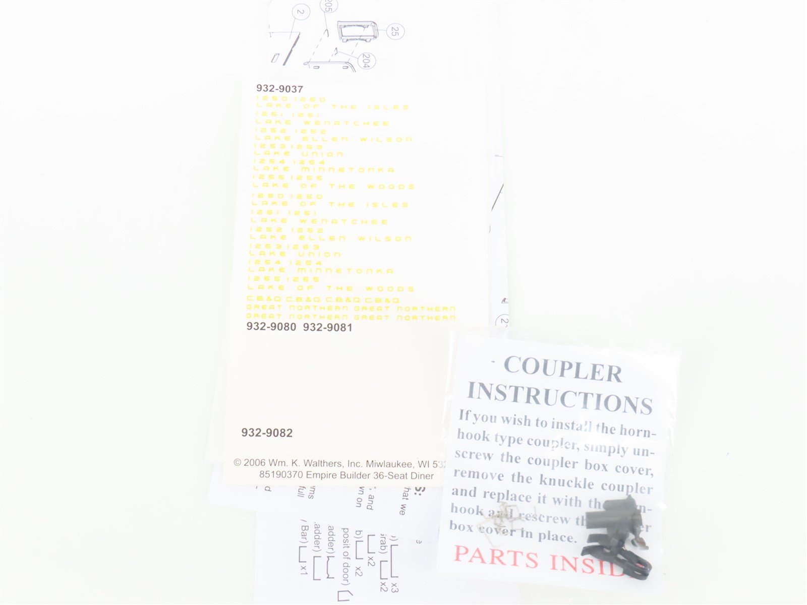 HO Scale Walthers 932-9037 GN Empire Builder AC&F 36-Seat Diner Passenger