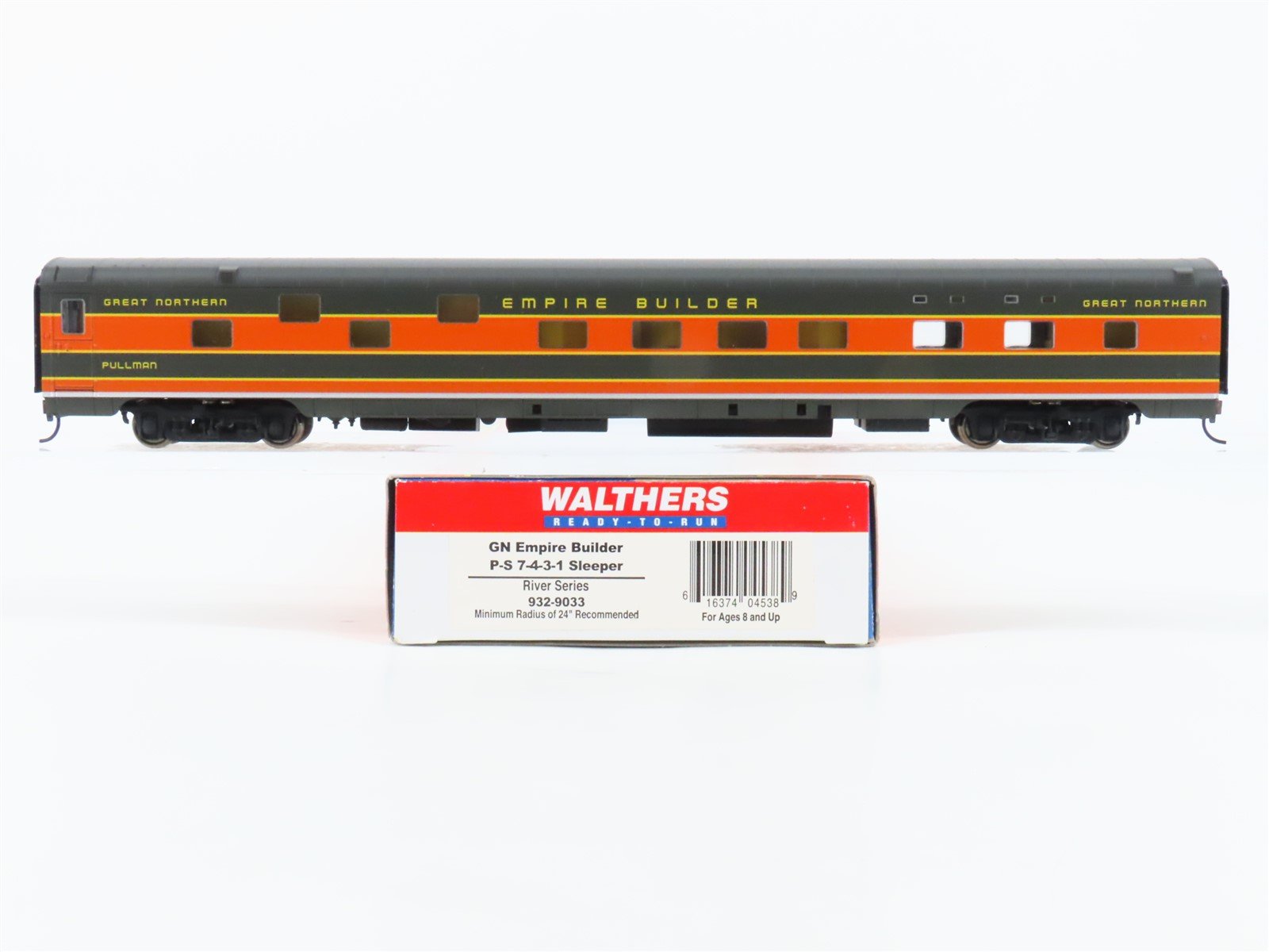 HO Scale Walthers 932-9033 GN Empire Builder P-S 7-4-3-1 Sleeper Passenger