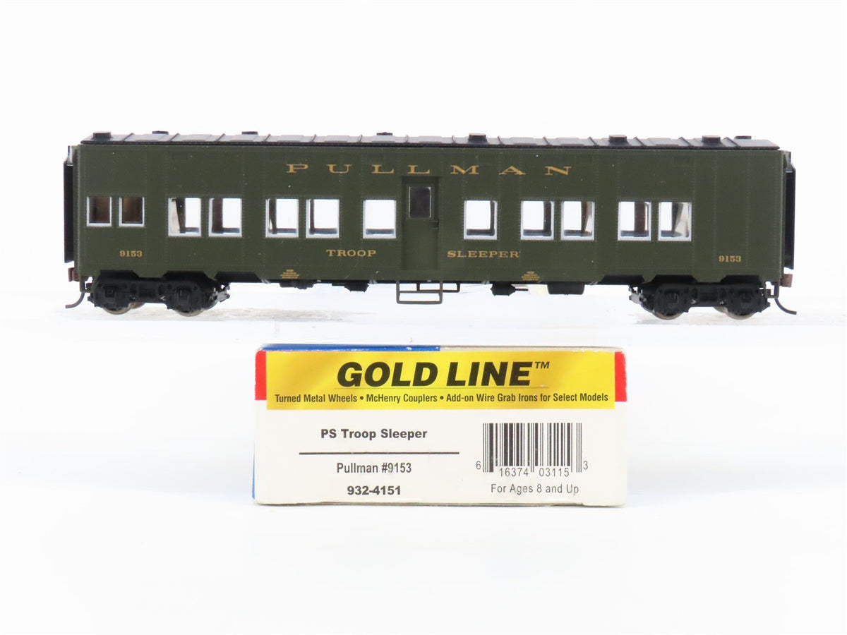 HO Scale Walthers Gold Line 932-4151 Pullman PS Troop Sleeper Passenger #9153