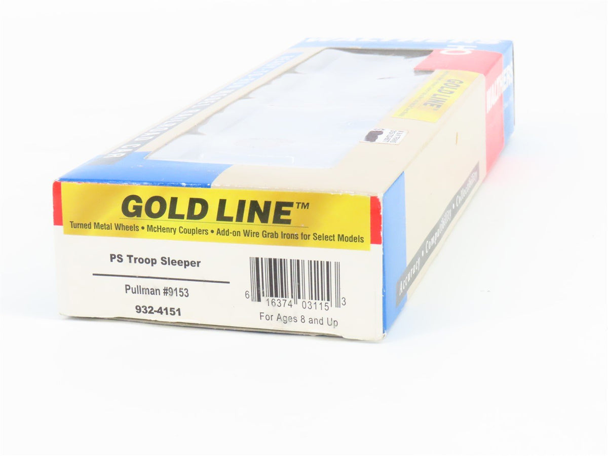 HO Scale Walthers Gold Line 932-4151 Pullman PS Troop Sleeper Passenger #9153