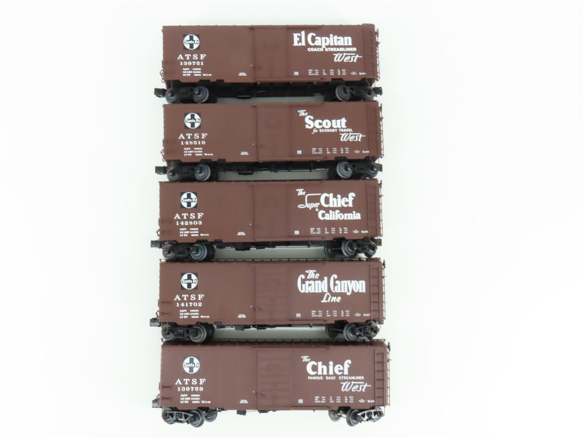 O Gauge 3-Rail Lionel 6-81605 ATSF Santa Fe Map &amp; Slogan Box Car 5-Pack