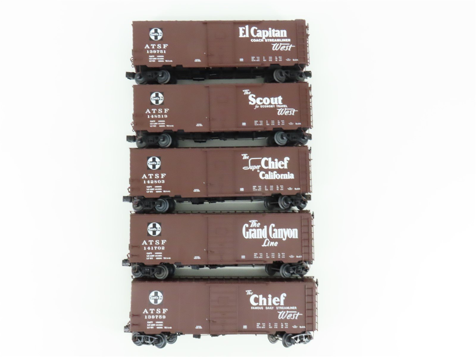 O Gauge 3-Rail Lionel 6-81605 ATSF Santa Fe Map & Slogan Box Car 5-Pack