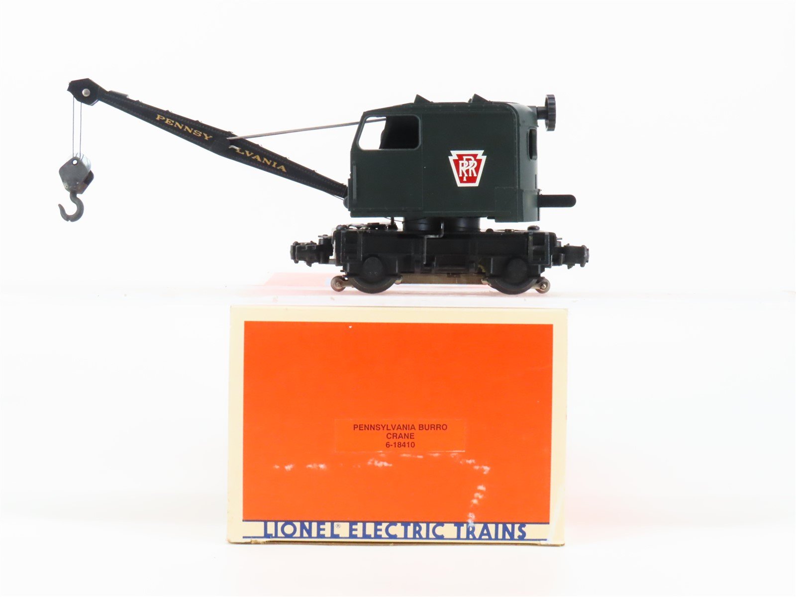 O Gauge 3-Rail Lionel 6-18410 PRR Pennsylvania Burro Crane #18410 Powered