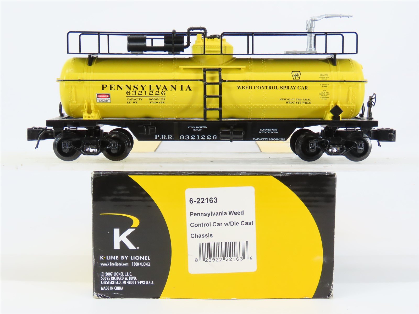 O Gauge 3-Rail K-Line 6-22163 PRR Weed Control Spray Car #6321226 w/ Figure
