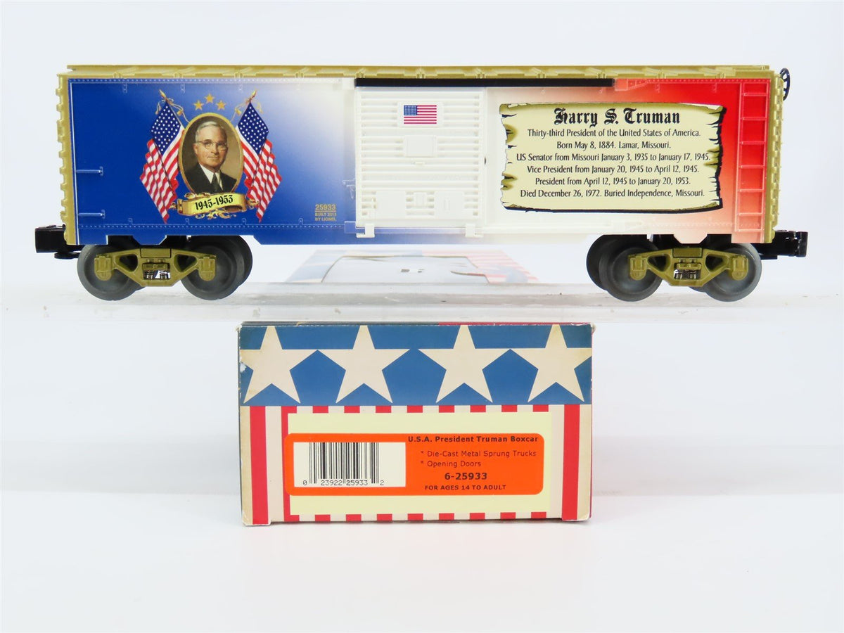 O Gauge 3-Rail Lionel 6-25933 USA President Truman Single Door Box Car #25933