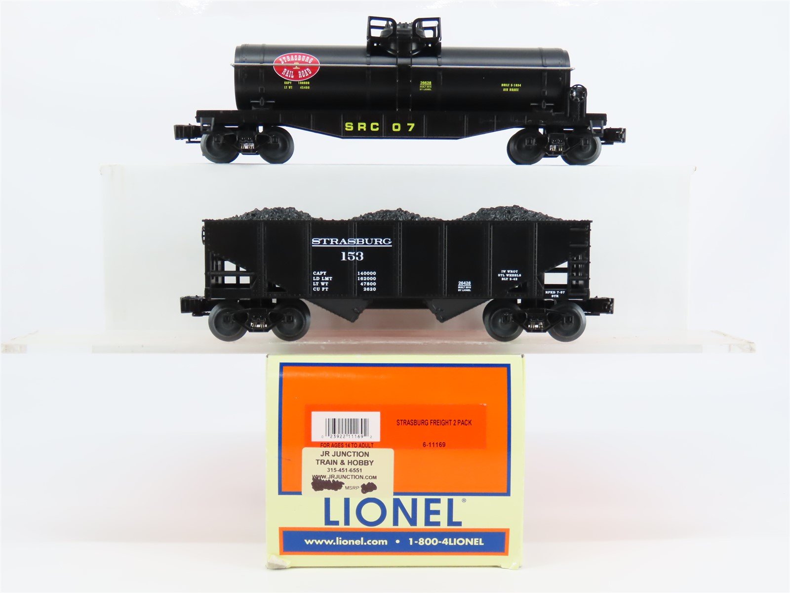 O Gauge 3-Rail Lionel 6-11169 SRC Strasburg 2-Bay Hopper & Tank Car 2-Pack