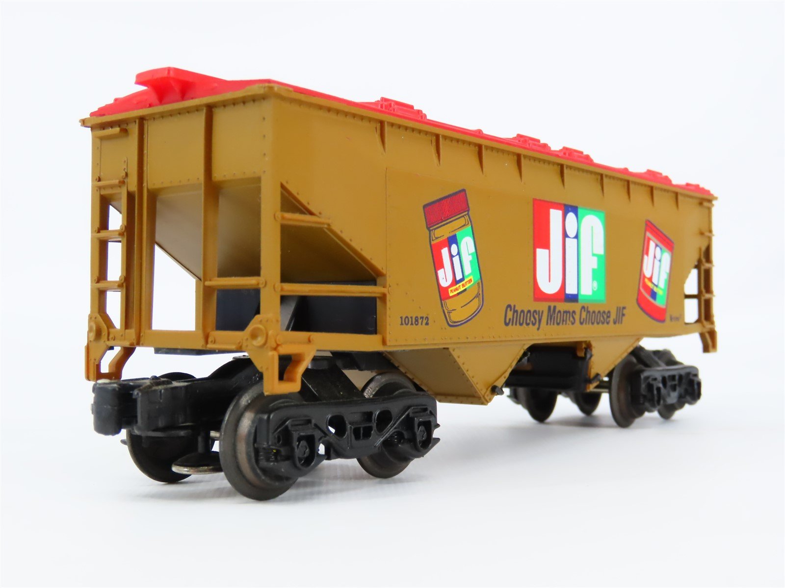 O Gauge 3-Rail K-Line Jif Peanut Butter 2-Bay Covered Hopper #101872